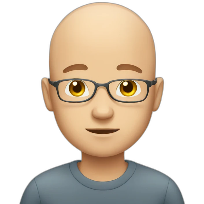 bald boy waiting for a call emoji