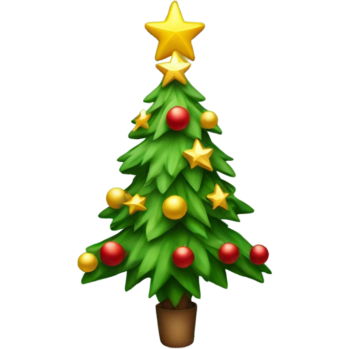 Christmas tree with star emoji