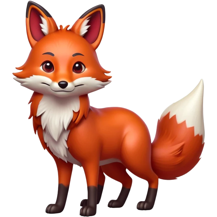 cinematic-[fox]-realistic-full-body-standing on all fours-emoji,-tail-tucked-close,-head-tilted-dramatically,-fox-[red]-fur,-simplified-yet-realistic-focused-features,-highly-detailed,-glowing-with-an-almost-sarcastic-glow big antlers emoji