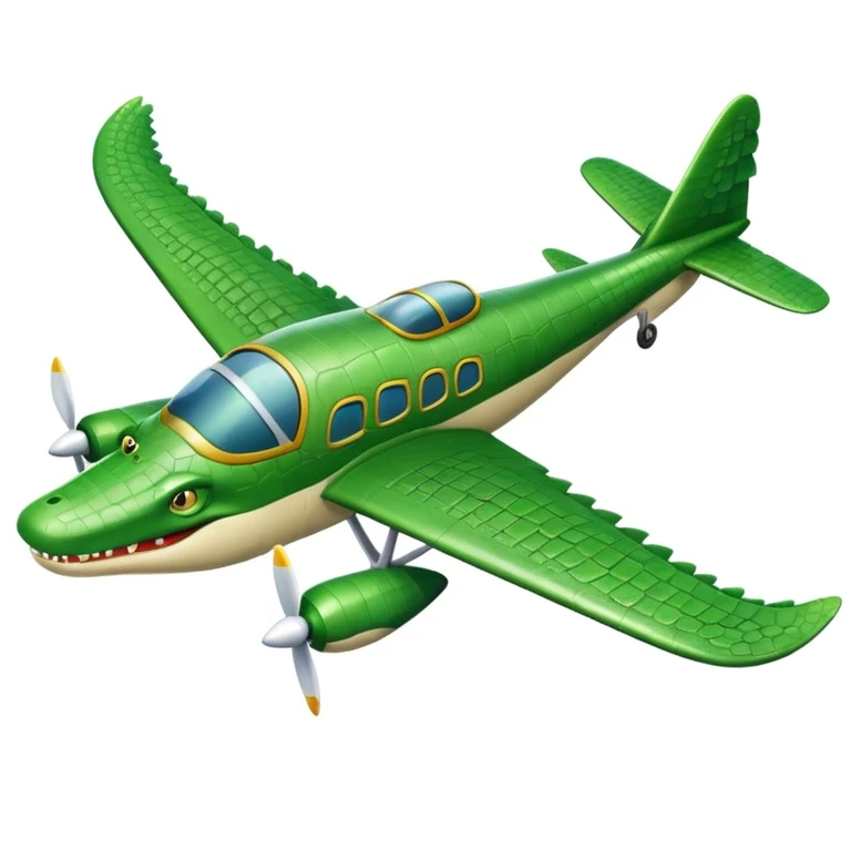 Hace una emoji de un cocodrilo que sea un avion emoji
