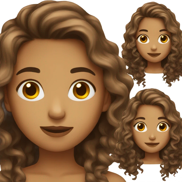 Girl with brown wavy hair emoji