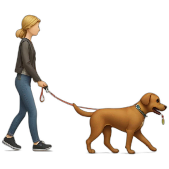 dog walking human on leash emoji