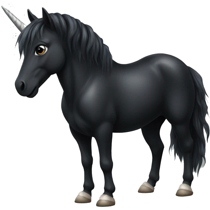 Fullbody Realistic black unicorn emoji