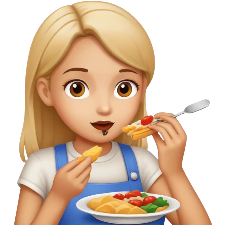 Girl eating food emoji