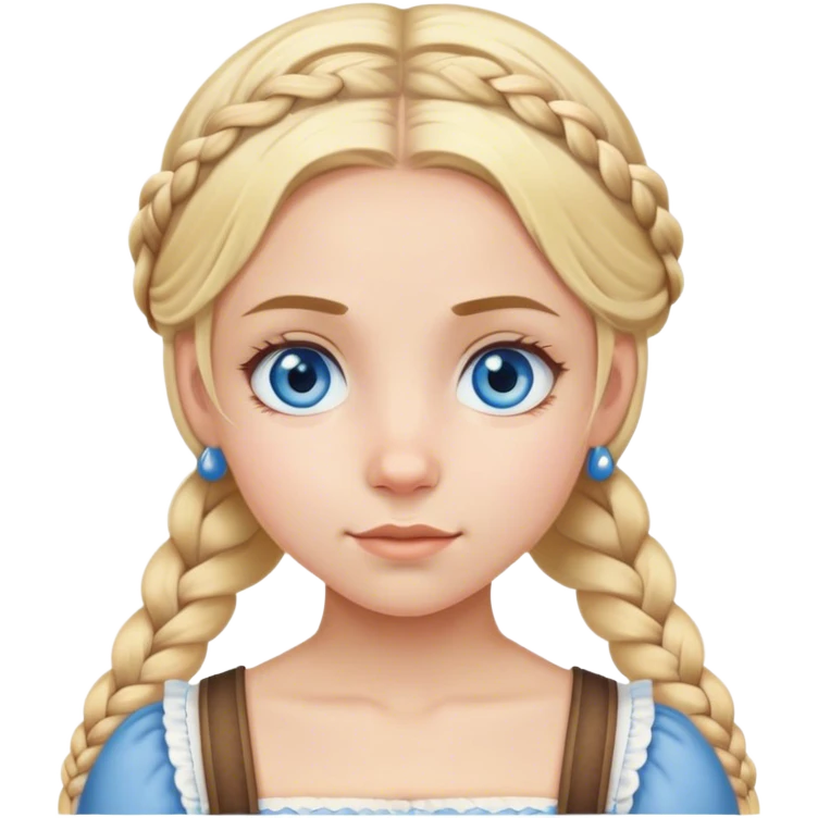 blue eyed blonde girl with milkmaid braids emoji