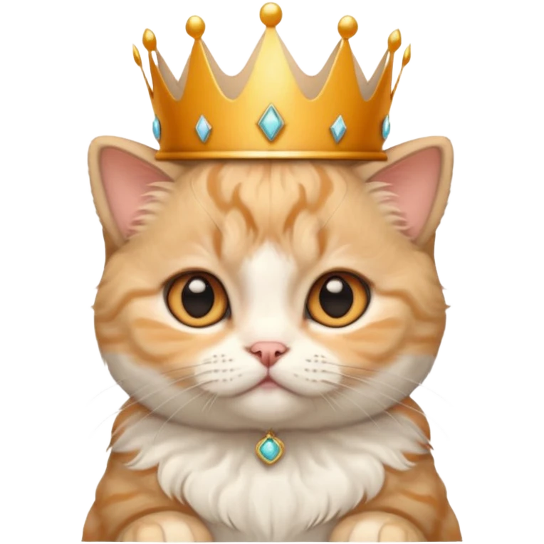 Scottish fold ears kitten with crown  emoji