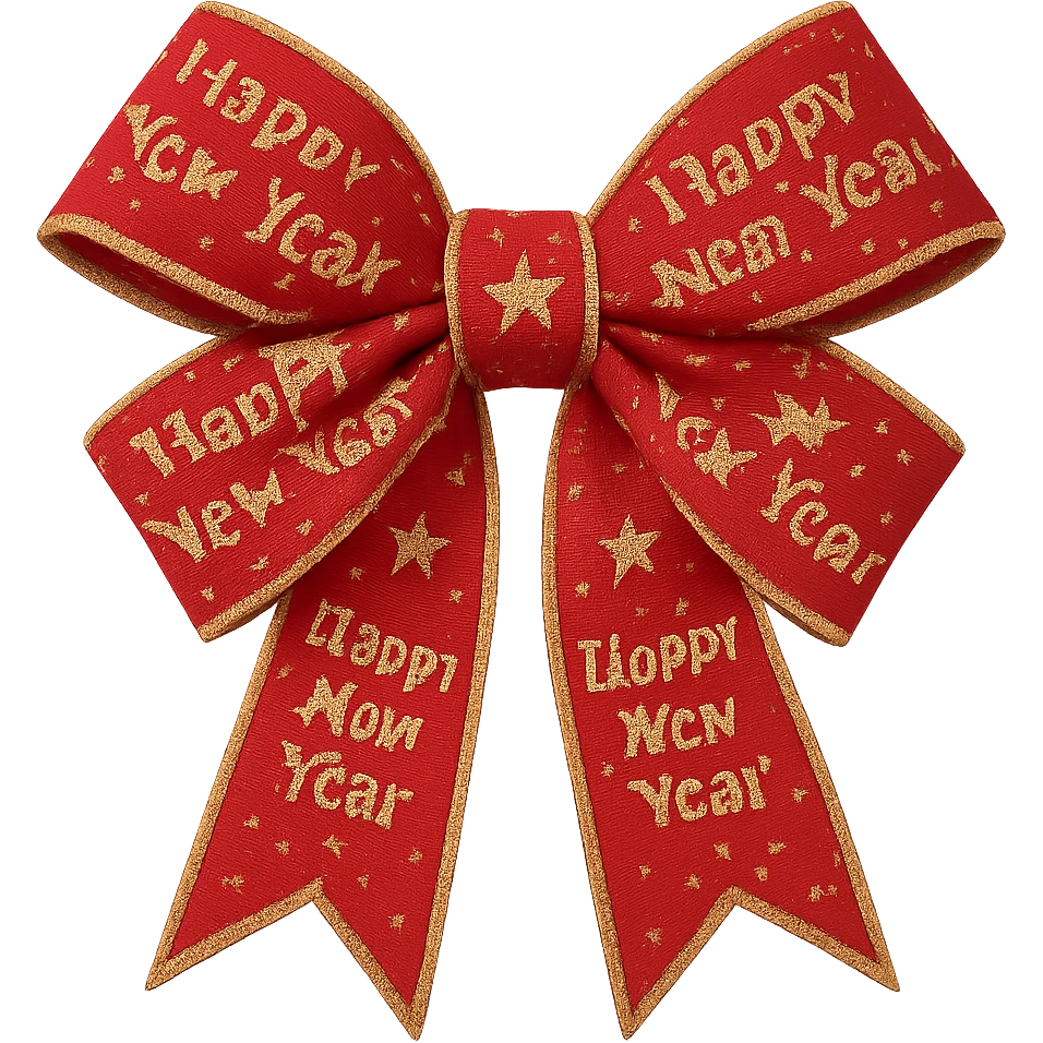 New year bow, remove background emoji