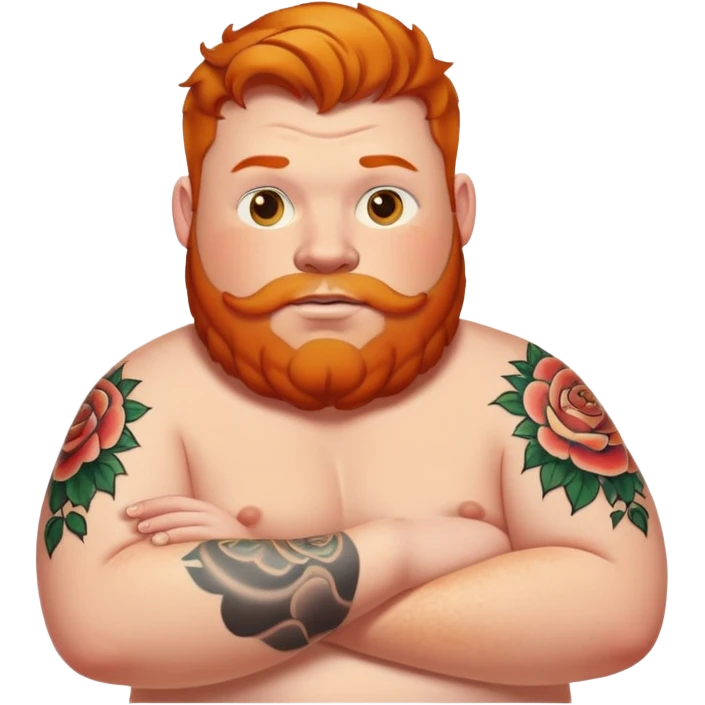 Fat ginger guy getting a tattoo  emoji