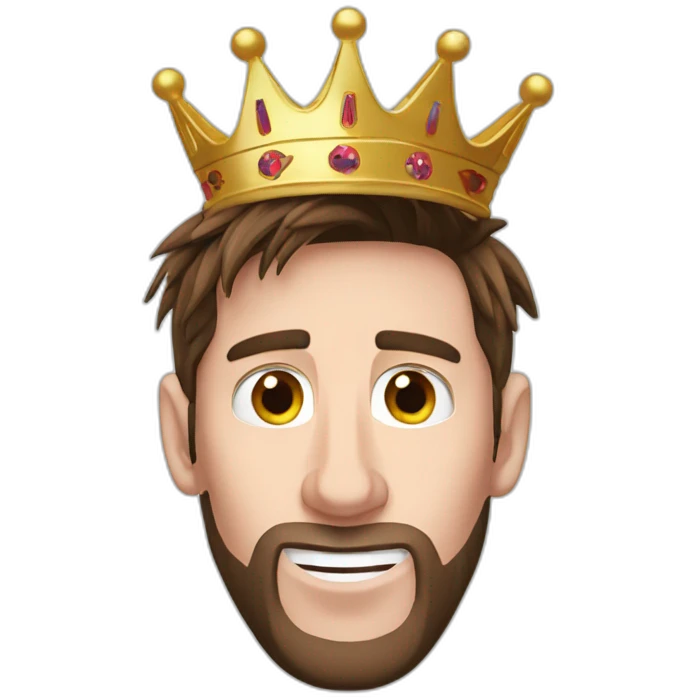 Messi avec une couronne emoji