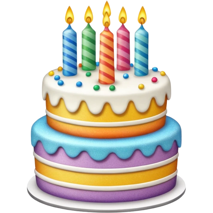 Glittery Birthday cake emoji