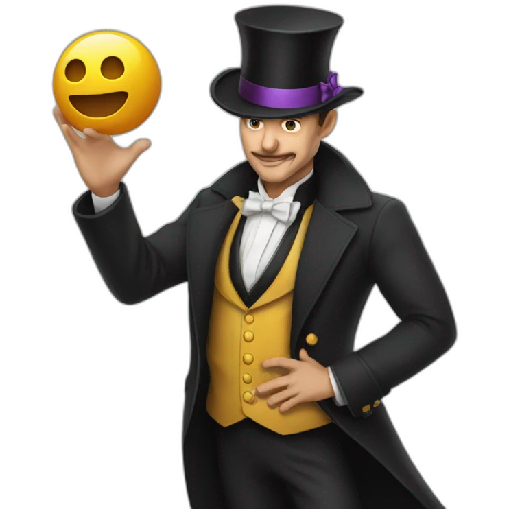 A magician bows to the audience emoji