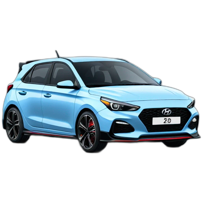 light blue hyundai i20N emoji
