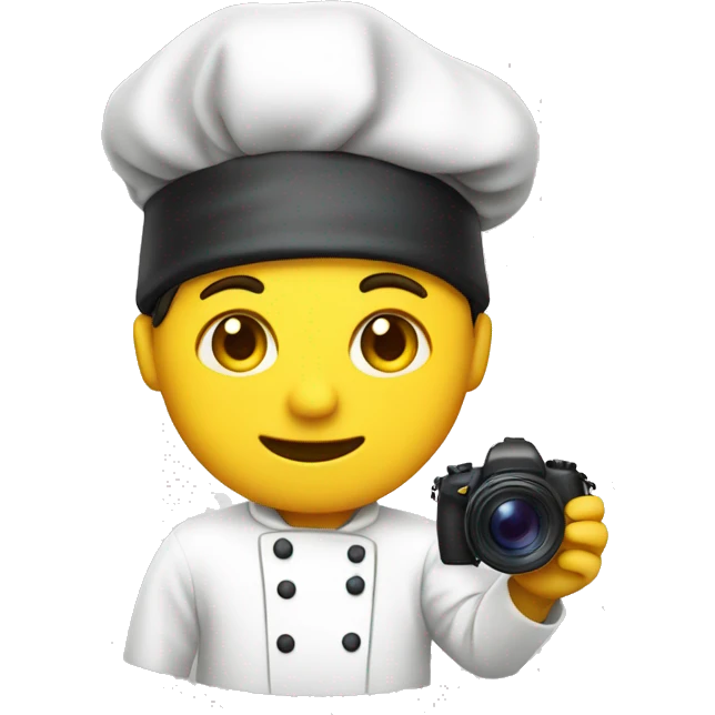 Chef, yellow skin, camera in hand  emoji