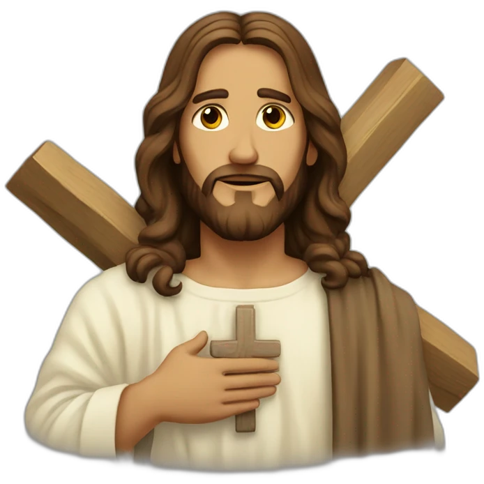 Jesus holding a cross emoji