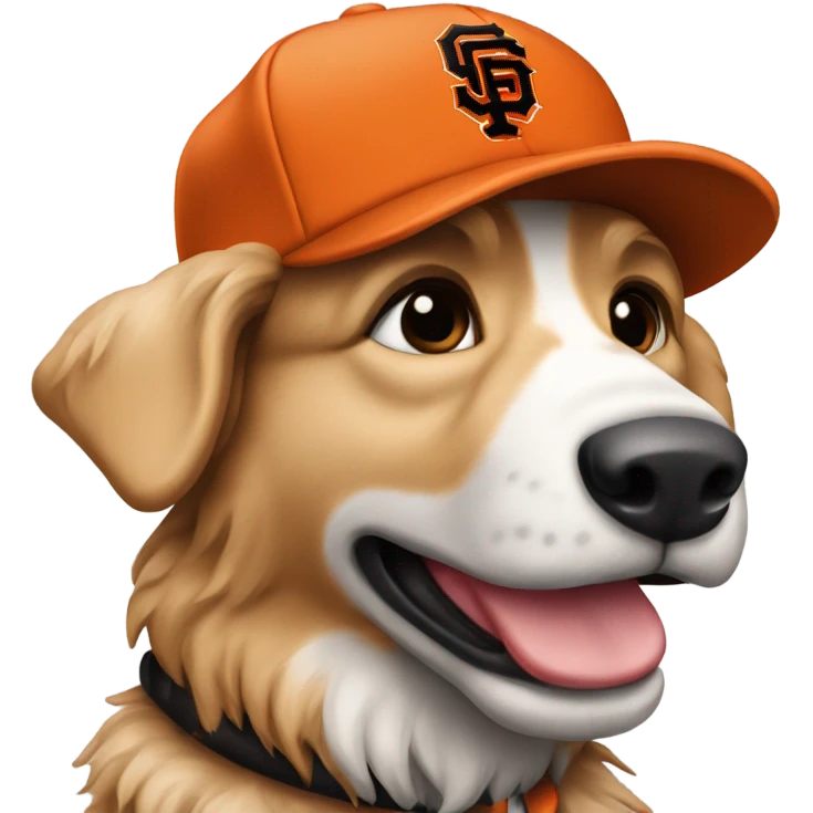 Austrian shepherd in sf giants hat emoji