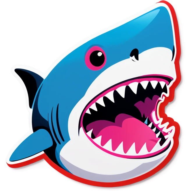 Shark with pink teeth  emoji