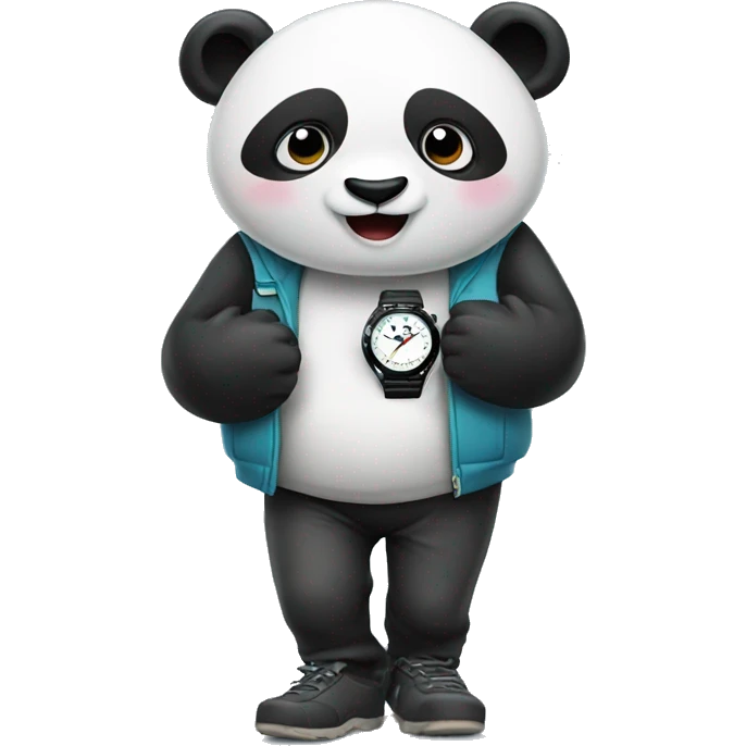 panda with watch emoji