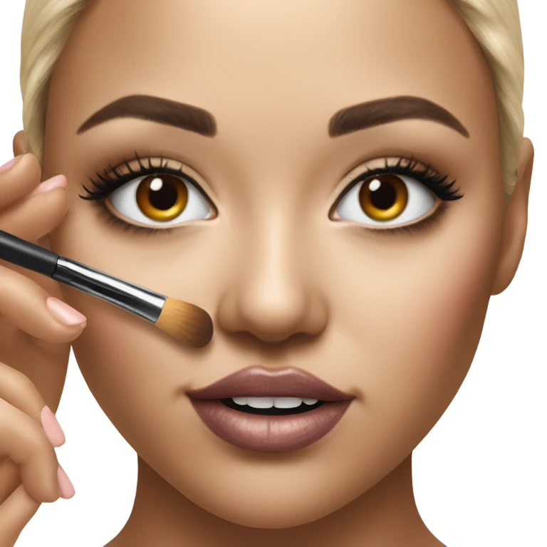 Hyper Realistic model applying her make up emoji