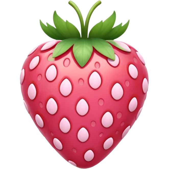 Pink strawberry with heart polka dots emoji