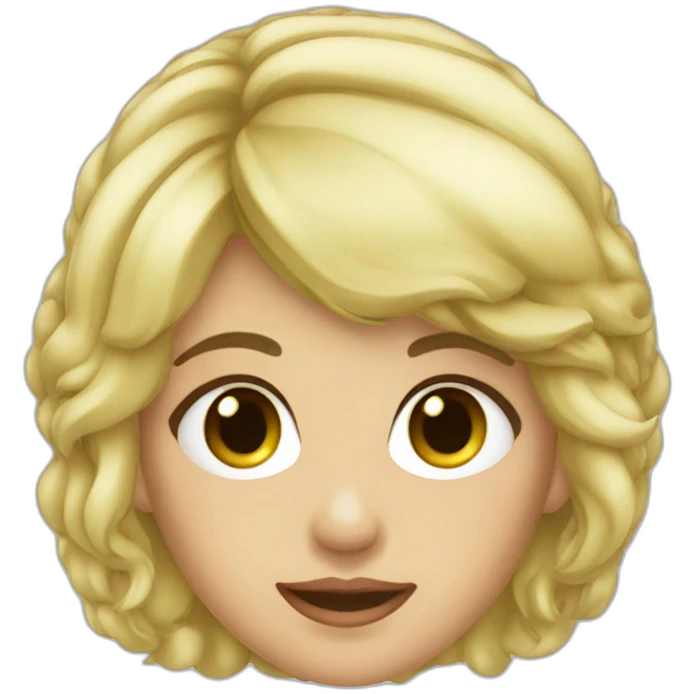 Fille cheveux court blonds foncé yeux verts emoji