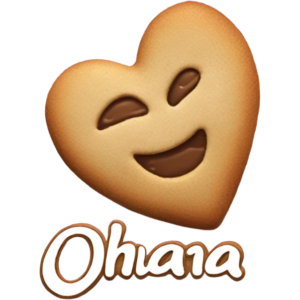 Cookie heart with ohana emoji