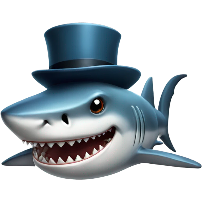 shark with tophat emoji