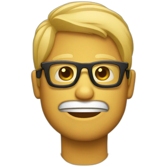 Emoji apenado con gafas emoji