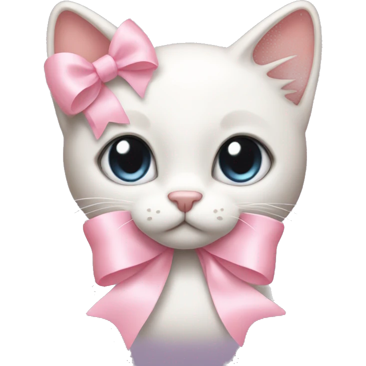 light pink ribbon bow cat emoji