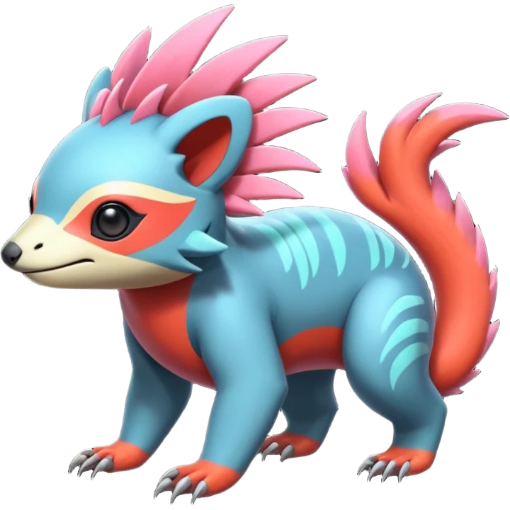  exotic tropical cyber-Sleuth-Sloth-Litten-Linoone-Noibat-Fakémon-Pokémon-Vernid-creature emoji