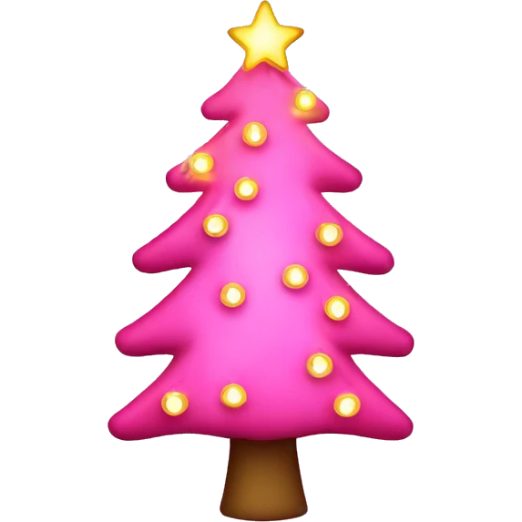 christmas tree with pink lights emoji