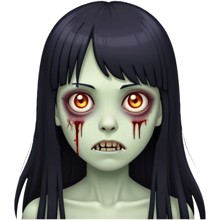 zombie girl with straight long black hair and bangs ( like this 🧟‍♀️) emoji