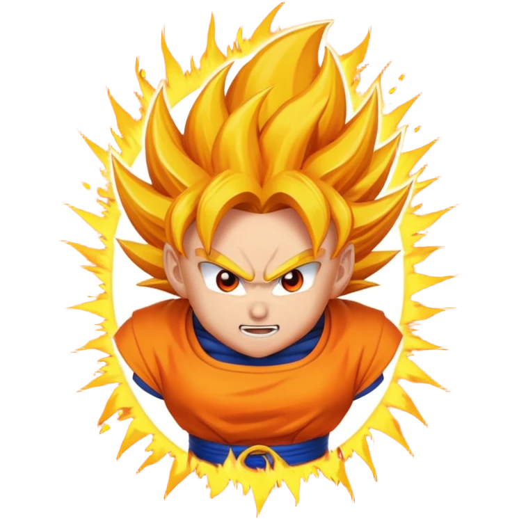 Text Attack in Saiyan style from Dragon Ball emoji