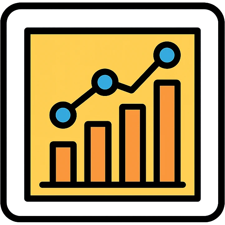 A structured data icon representing a graph, clean and modern design, suitable for digital interfaces. emoji
