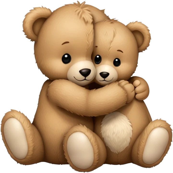 baby teddy hugging another baby teddy emoji