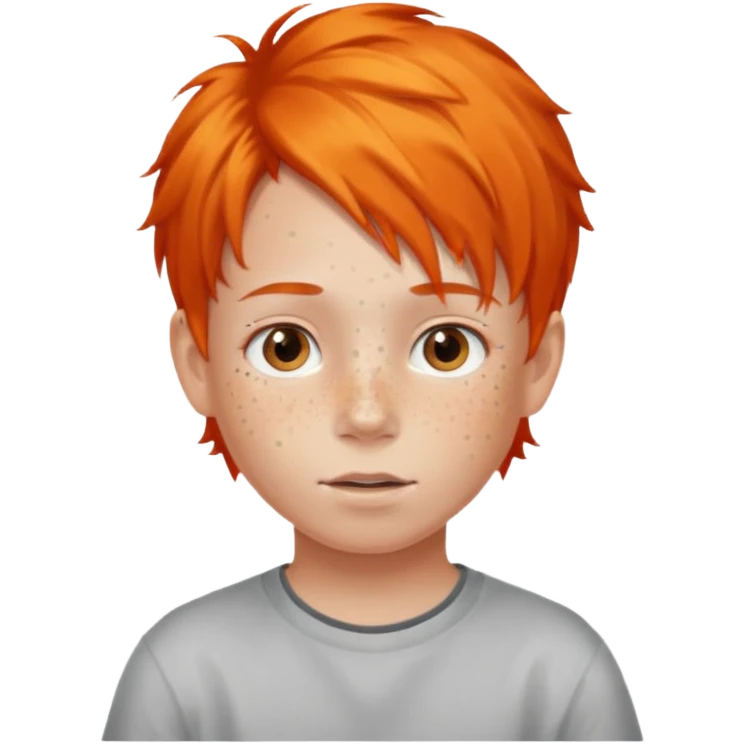 Kid with orange hair and lots of freckles  emoji