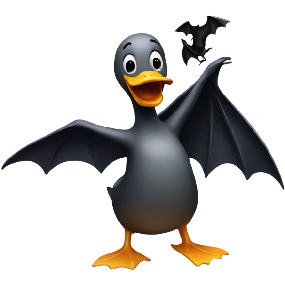 Duck and a bat dancing emoji