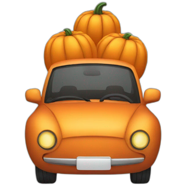 Car with pumpkin  emoji