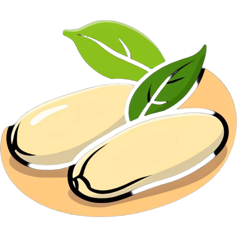 white beans cartoonish sticker style emoji