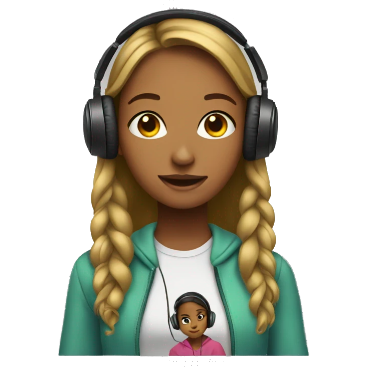 Teenage girl with headphones emoji