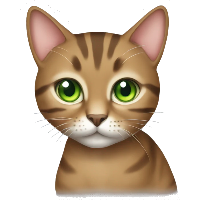 Slimmer Tabby brown cat with green eyes  emoji