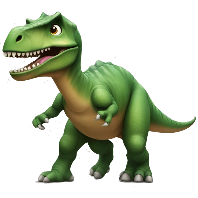 A dinosaur trying to rizz up someone emoji