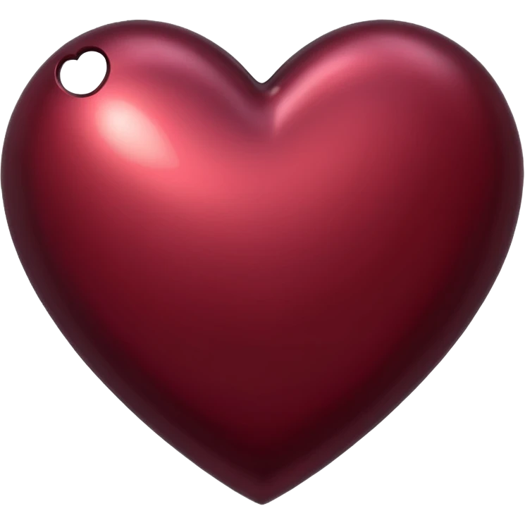 burgundy heart made out of metal emoji