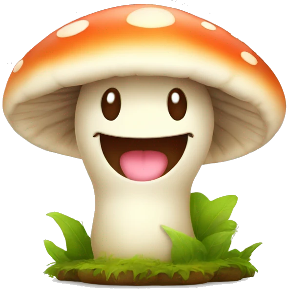 cute mushroom with a smile emoji