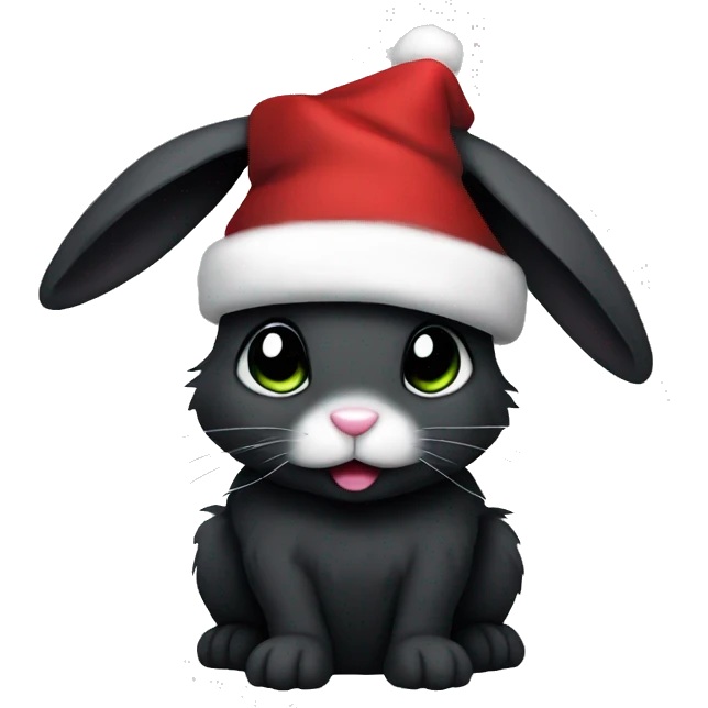 goth bunny with santa hat emoji