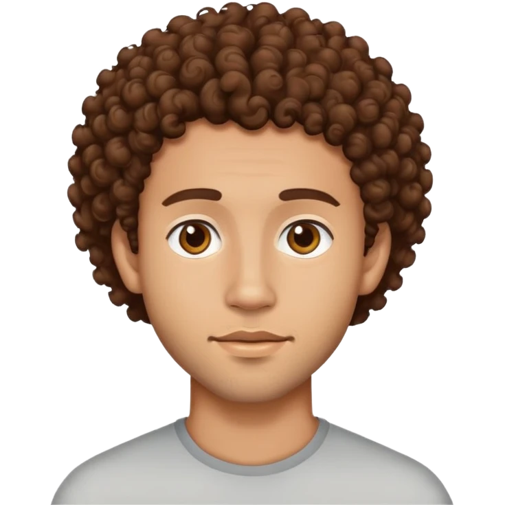 a lightskin man with brown curly hair and a slight beard  emoji