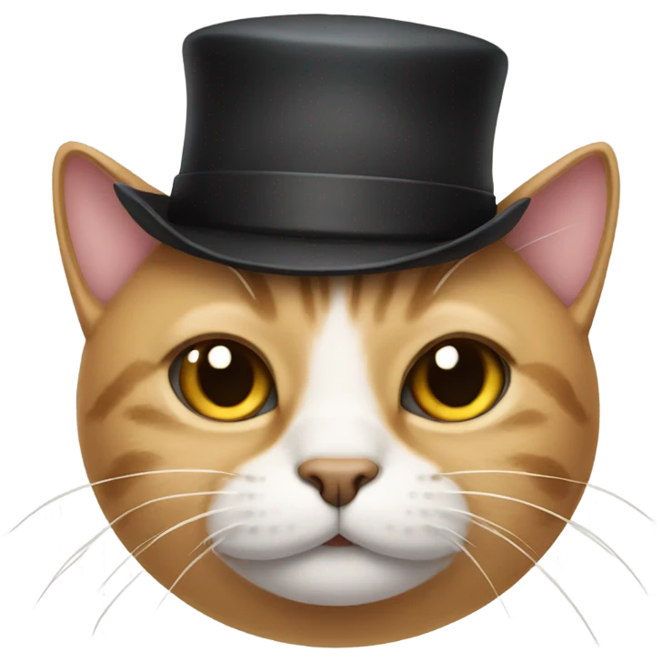 Cat with too hat and mustache emoji