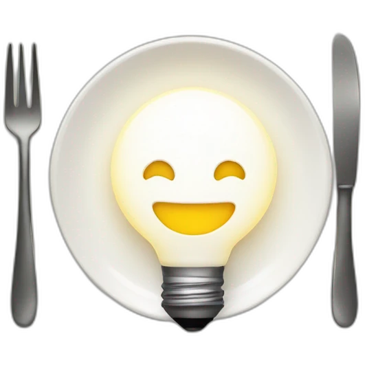 cute-plate-with ligh bulb emoji