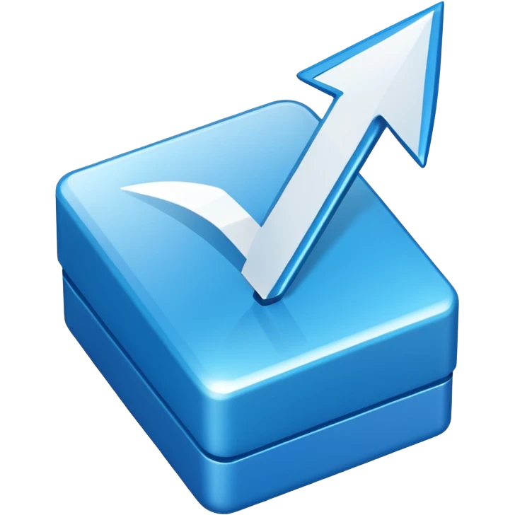 create an emoji with a tilted blue box with a white arrow in it make sure its kinda small emoji