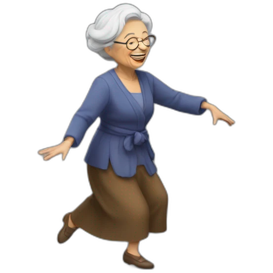 old lady dancing emoji