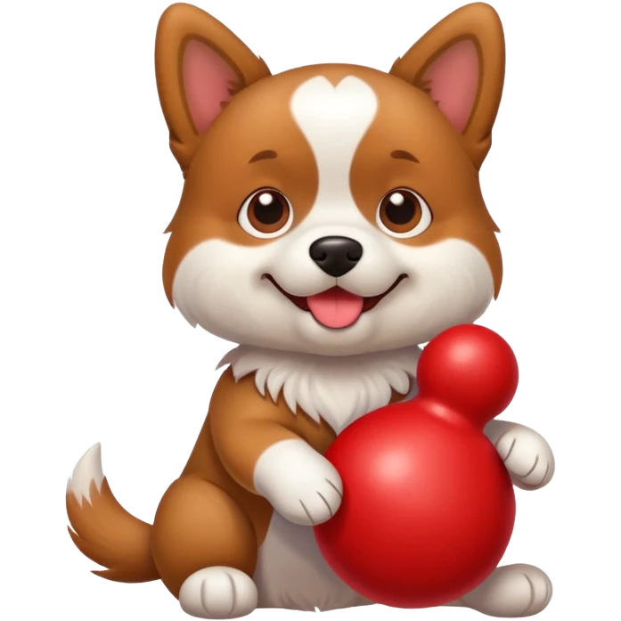 A dog with one toy  emoji